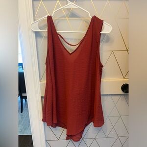 Sleeveless rust top. A.N.A size Large